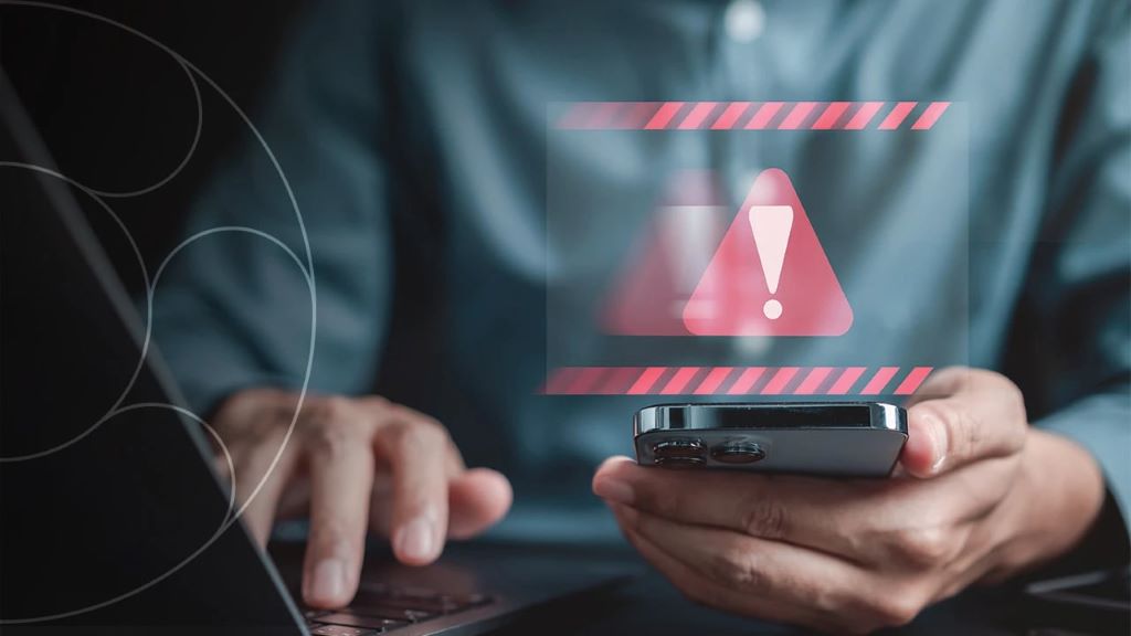 Illustration of identifying cybersecurity risks and potential threats in digital systems.